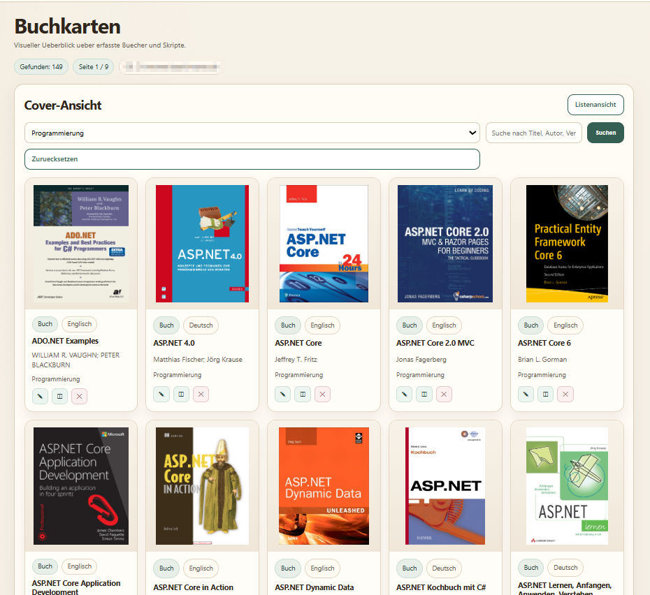 Screenshot eines browserbasierten Intranets